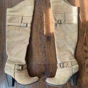 New Mia Limited Edition Women’s OTK Tan Leather Boots - size 7.5